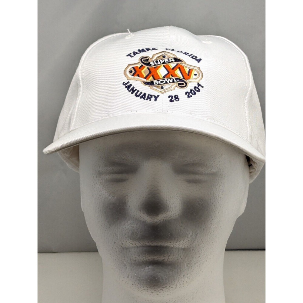Vintage Logo Athletic NFL Tampa Florida Super Bowl XXXV Cap 2001 White